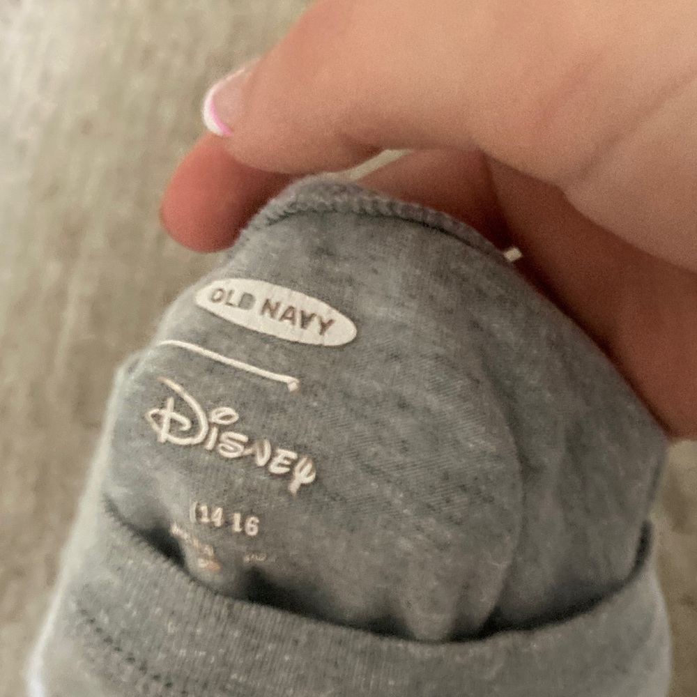 Old Navy Gray Kids Cropped T-Shirt with Cartoon Characters - Picture 2 of 3